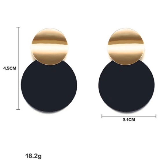 NEW!💙💎BIG🖤BOLD💛MODERN🖤CIRCLES💎💙GOLDEN BLACK - Picture 4 of 7